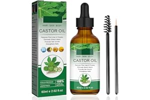 INSKIN Organic Castor Oil, Hair Growth Oil, Eyelash Growth Serum, Castor Oil Organic Cold Pressed to Strengthen Nourish Hair Follicles for Hair Growth,Eyebrows, Eyelashes, Nails & Skin,All Hair Type (1PCS)
