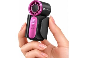 Portronics Toofan Nano Rechargeable Handheld Mini Fan, 3000mAh Battery, 18000 RPM High-Speed Airflow, BLDC Motor, 5 Speed Modes, LED Display, Type-C Fast Charging, For Travel, Office, Makeup & Outdoor