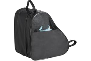 Valicaer Roller Skate Bag,Black Roller Skates Adult Breathable Ice Skating Bag Oxford Cloth Ice Skates Guards Bags with Adjustable Shoulder Strap Carry Bag Case Triangle Skate Shoe Bags for Girls Boys