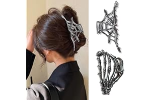 RYMAUP®2 Stücke Stilvolle Spinnennetz Haarklammern aus Metall, Halloween Accessoires im Punk- und Y2K-Stil, langlebige Legierung,schwarzes Spinnennetz Design