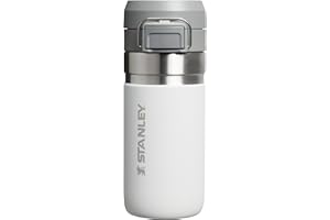 STANLEY Quick Flip Stainless Steel Water Bottle 0.47L - Keeps Cold For 7 Hours - Leakproof - BPA-Free Thermal Flask - Dishwasher Safe - Cup Holder Compatible - Frost