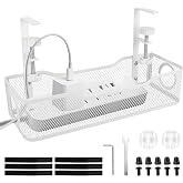TNOMSNO Cable Organizer Tray Desk, Cable Management Tray for Under Desk Organizer Cables Table Without Drill Cable Gathering