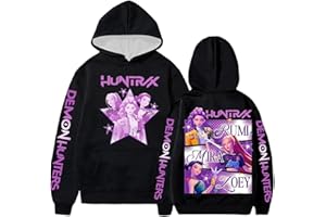 Generico Pop Felpa con Cappuccio, per Unisex Bambino, Demon Hoodie Hunters Maniche Lunghe Felpe Comoda Hip Hop P-o-p Pullover Pile Invernali Ragazzo e Ragazzi 2-12 Anni Streetwear