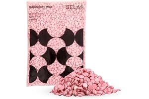 SELAS Hard Wax Beads for Hair Removal 800g | Hot Wax Beads for Face, Body & Bikini | Strip-Free Depilation for Men & Women | Ideal for Delicate Areas and All Skin Types | Smooth Salon Results at Home (PINK)