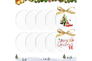 ANZOAT 10 Stück Klare Acrylscheibe,15cm Runde Acrylplatte mit loch Transparente Acrylplatte Acryl Rohlinge Acrylscheibe zum Malen für DIY Bilderrahmen,Handwerk,Weihnachtsbaum,Party-0,2 cm Dicke