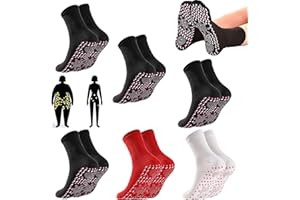 PKCHYE Chaussettes de Mise en Forme Auto-chauffantes d'acupression de Tourmaline 6 Pièces Tourmaline Chaussettes Minceur Chaussette de Santé Amincissante En Tourmaline Minceur Santé Chaussette