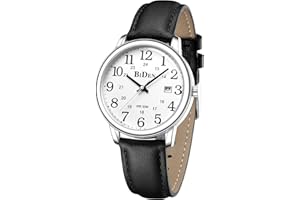 HANPOSH Mens Watches Chronograph Watches Men Analog Quartz Watch Waterproof Men's Wrist Watches Fashion Business Watch with Date Luminous Moon Phase