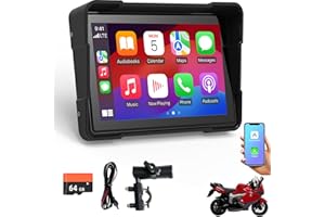 Sunweyer 5-calowy motocykl przenośny CarPlay i Android automatyczna nawigacja GPS do motocykla, 5G Dual Bluetooth i karta TF 64 GB, wodoodporny ekran dotykowy IPS