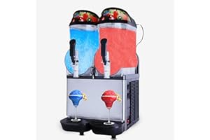 CVS2020.COM CVS Commercial Frozen Ice Drink Slush Machine: 2x12L Single Tank | Slushie Maker for Hotels, Bars & Cafés | LED Lighting | Adjustable Thermostat (2 Tank (24 Liters))