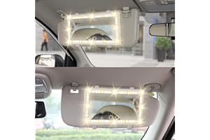 Miroir De Courtoisie Voiture avec 60 lumières à LED Victop Miroir pour Voiture Pare-Soleil, Miroir de Maquillage avec Interrupteur Tactile Retroviseur Interieur (white)