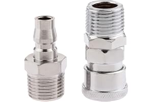 MGOODOO 2Pcs Air Compressor 1/2" BSP Air Line Fittings Hose Pipe Couplings Connector Kit Quick Release Coupler Connector with Male Female Thread