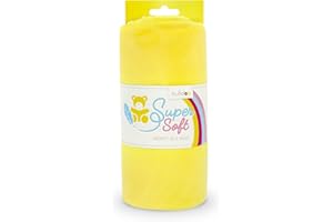 Kullaloo Shorty Tissu peluche en microfibre disponible en plusieurs couleurs Longueur des poils 1,5 mm Certifié EN71-3 et EN71-9, Minky, jaune, 100 x 75 cm