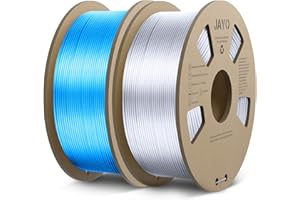 ‎JAYO JAYO PLA Silk Filament 1.75mm, Shiny PLA 3D Drucker Filament 2.2kg, Neatly Wound Filament, Maßgenauigkeit +/- 0.02, 2 Spulen PLA Blau+Silber