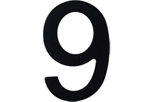 EXTIFF Numero civico in acciaio inox nero opaco, adesivo, altezza 76 mm, numero civico design