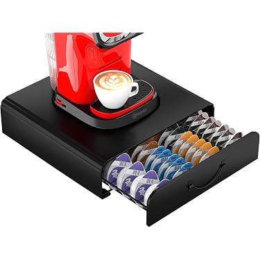 Transparenter Kapselhalter Fr Nespresso Mit 60 Kapseln  Schubladenbox Aus  Glas & Metall, Flieender Auszieh-Design