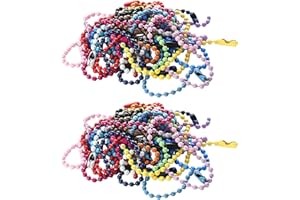 EHDWXVZM 200 piezas de cadenas de cuentas onduladas de colores, cadenas de bolas con hebilla, cadenas de cuentas colgantes hechas a mano, cadenas de joyería, adecuadas para manualidades
