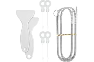 FINEASY Juego de 8 Limpieza de Refrigerador, Herramientas de Limpieza Frigorífico con 2 Cepillo Limpieza, 2 Pala de Descongelación, 4 Tapones para Orificios de Drenaje de Nevera