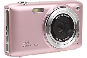 YUNIR 4K Digital Camera for Photography, 58MP 16X Digital Zoom Vlogging Camera for YouTube, 2.88'' Portable Travel Camera, Flash, Anti-Shake(Pink)