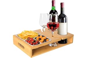Aolawco Couchbar Snackbox, Couch Bar mit Snack-Tablett und Weinflaschenhalter, Couch Snackbox, Snack-Tablett, Weinhalter, Snackspender