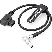 Câble Spiralé Alvin's Cables – D-Tap Mâle Vers 2 Broches Mâle Angle Droit, 45-115cm, Pour Teradek SmallHD