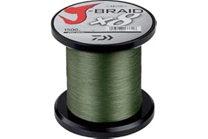 Daiwa J-Braid 8 Braid 0.35mm, 36.0kg / 79.0lbs, 1500m dark green, round braided fishing line