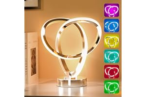 airnasa Lampe de Chevet Chambre, Lampe Chevet Led Tactile 10W, RGB 10 Mode D'éclairage, Conception de Trèfle pour Chambre à Coucher, Salon, Décoration de la Maison, Ambiance, Cadeau (Argent)