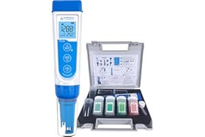 Apera Instruments PC60 Premium 5 w 1 miernik wieloparametrowy (pH, przewodność/EC, TDS, zasolenie, temperatura, dokładność pH 0,01/1%, wymienna elektroda, wodoodporny)