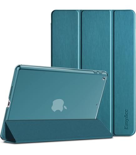 CACOE Coque Compatible Pour IPad 9ème/8ème/7ème Génération Avec Porte-Crayon, Housse Étui De Protection Ultra Fin Housse En TPU Avec Auto Réveil/Sommeil Pour IPad 10.2, Vert Foncé