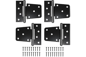 JREHUIG 4 pezzi Cerniere per Bacchette Porte in Ferro, Della Cerniera Della Porta da 3.5", Cerniere per Bacchette con Angoli Piatti, con Viti, Cerniere a Scomparsa per Armadio per Porte in Legno (Nero)