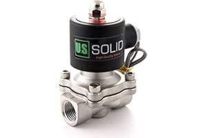 U.S. Solid 24V DC 1/2" G Electrique Électrovanne acier inoxydable Normalement fermé "NC" Solenoid Valve entraînement direct Air Eau Huile