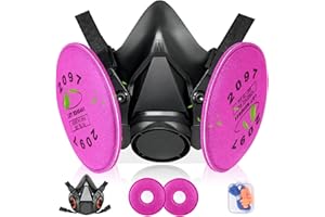 vvuvnem Respirator Mask with Filters, Reusable Respirator Mask for Chemical, Painting, Epoxy Resin, Woodworking