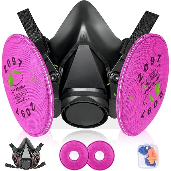 Respirator Mask With Filters Anpty Reusable Half Face Cover Gas