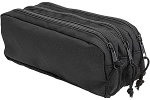 Idena 20121 - Trousse avec 3 Compartiments zippés, env. 9 x 23 x 10 cm Grande Trousse à Crayons en Noir