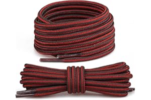 Wonkey Round Boot Shoe Laces - 2 PAIR - Durable Premium Shoe Strings 4 mm Thick Bootlaces, Outdoor, Hiking, Walking, Work Boots Strong Shoelaces
