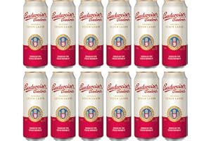 BUDVAR BUDWEISER Budweiser Budvar Czech Lager 500ml Cans - 5% ABV (12 Pack)