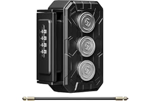 MAILADA Magnetic Key Holder, Black Combination Lock Box with 3xN52 Strong Magnets, Fits Most Keys, Weatherproof & Rust-Resistant, Secure Key Storage for Vehicles, Homes, Outdoor Equipment