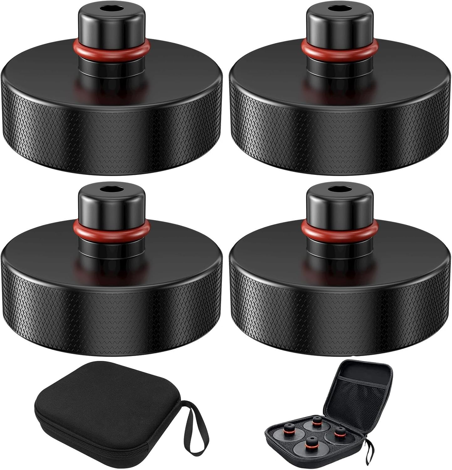 Ravytha Taco de Goma para Gato Hidráulico, Hidraulico para Coche Tacos Jack Pads, Gatos Accesorios Elevador Almohadillas de Coche, Tesla Model 3/X/Y/S Almohadilla de Elevación Adaptador(4PCS)
