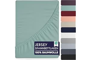 BRB Home Spannbettlaken 180x200cm - 27 cm Tiefe Tasche 100% Baumwolle Spannbetttuch Oeko-TEX Zertifiziert Bettlaken Jersey Bettware Bettbezug für Boxspringbett Dicke Matratzen - Grün 180x200