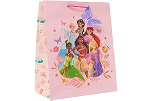 UK Greetings Disney Princess Large Gift Bag for Her/Girl - for Birthdays, Celebrations & Other Events - Pink Design