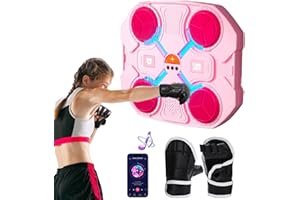 BOBETY Smart Music Boxing Machine with Boxing Gloves, Wall-Mounted Boxing Machine with Lights & Adjustable Speed, Wall Target Training Device for Home Exercises, Suitable for Adults and Kids