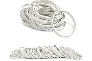 GUANGYUAN Elastic Bands Heavy Duty 100Pcs Thick rubber bands 60x5mm Natural Strong Money Elastic Bands Wide Rubber Band Stationary Stretchable Bands for Home School Office Workshop Accessories,White