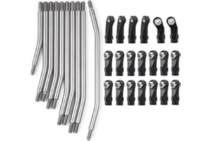 AXspeed 10 Stück Rostfreier Stahl Steering Pull Rod Link Linkage für Axial SCX10 II 90046 1: 10 RC Auto, 313 mm Radstand