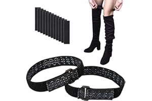 Wisdompro Correas para botas, 1 par de correas para botas de rodilla de cinturón elástico ajustable, además de 12 pegatinas adhesivas extra para prevenir caídas