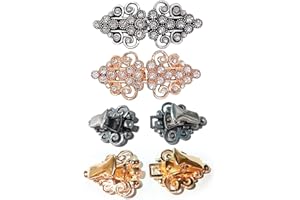 KITNISH 2 Pieces Metal Cardigan Clip Vintage Sweater Shawl Clips Retro Cardigan Collar Clips Dress Shirt Brooch Clips for Women Girls Wearing(Gold and Silver)