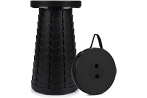FIEMACH Tabouret Pliant Portable, Tabouret Retractable de Deuxième Génération, Tabouret de Camping pour La Pêche/BBQ/Intérieur/Activités Plein air, Maxi Charge 397 LB