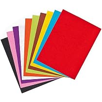 Feltro Rosso A4 APLI - 10 Fogli, 250 G/m², 40% Lana Naturale, Per Lavoretti, Decorazioni E Costumi