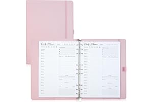 MHAUSTLIE 2024 Diary, 2024 Planner diary, Daily Planner, Diary 2024 Day per Page, Leather Day Organizer Notebook, 2024 Planner Diary A4 with PU Cover, Pen Loop and Inner Pocket, Pink