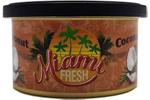 Miami Fresh MFC7 Coconut Scent Air Freshener Tin Can, Upto 6 Weeks Long Lasting Fresh Smell Perfect for Cars, Vans Homes and Office Plus More. World Recognised