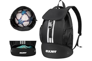 EULANT Ulepszone plecaki piłkarskie z przegródką na buty, wielofunkcyjny plecak z dolną przegródką, wodoodporne torby sportowe do koszykówki, pływania, na kemping, trening, plażę, separacja na sucho i