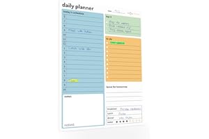 BELLA BESO Agenda giornaliera – Undatated To Do List – Blocco da scrivania A5 con 50 fogli – Organizzatore per la produttività con programma, lista prioritaria, agenda pasto e appunti per lavoro o casa